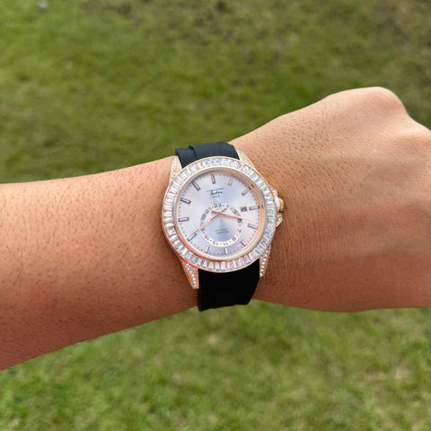 Reloj Negro y Goldrose