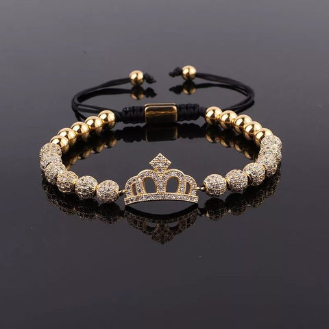 Crown Full Brilliant Beads Bracelet