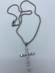 Cross in silver and diamonds